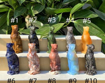 3.9&quot; Natural Mix Quartz Leopard, Crystal Leopard Carving ,Leopard Sculpture,Mineral Specimen,Reiki Healing,Home Decoration,Crystal Gifts 1pc