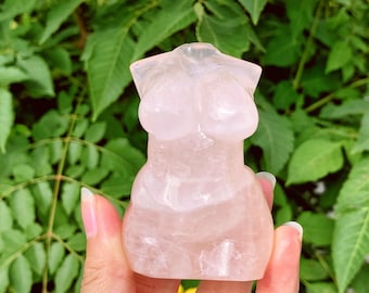 Handmade Natural Rose Quartz Goddess Statue,Crystal Female Body Model,Reiki Healing,Home Decoration