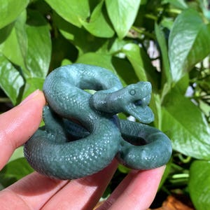 2.8“ Natural LuShan Snake,Quartz Crystal Snake,Snake Sculpture,Home Decor,Mineral Specimen,Crystal Chakra,Crystal Heal,Crystal Gifts 1pc