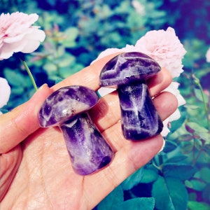 2inch Natural Chevron Amethyst Mushroom,Crystal Dream Amethyst Mushroom,Mineral specimen,Home decoration,Reiki heal,Crystal Gifts