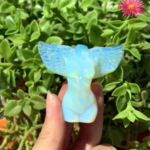 2.3&quot; White Opalite Goddess Model,Angel Model Body,Crystal Heal,Crystal Energy Sculpture,Reiki HeaL,Home decoration,Crystal Gifts 1PC