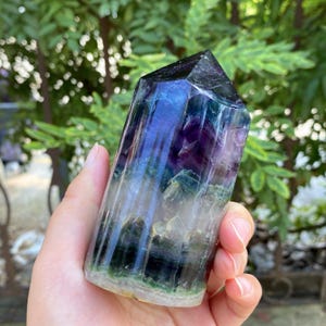 4.3&quot; Natural Rainbow Fluorite Obelisk,Fluorite Tower,Quartz Wand Piont,Crystal Tower,Home Decor,Mineral Specimen,Crystal Gift,Energy Crystal