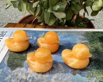 1.9“ Natural Yellow Calcite Duck,Quartz Duck,Crystal Duck,Duck Sculpture,Home Decoration,Mineral Specimens,Reiki Heal,Crystal Gift 1pc