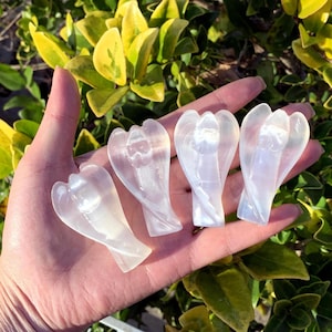 2.3&quot; Natural White Selenite Angel,Quartz Angel,Crystal Angel,Crystal Angel Sculpture,Crystal Heal,Crystal Energy,Crystal Gift,Home Decor