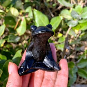 2.3&quot; Natural Obsidian Frog,Quartz Frog,Crystal Frog,Frog Sculpture,Crystal Animal,Mineral Specimen,Home Decor,Reiki Healing,Crystal Gifts