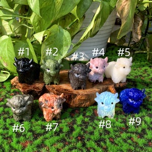 2 &quot;Natural Mix Quarz Kuh, Kristall Kuh, Kristall Kuh, Kristall Tier, Kuh Skulptur, Wohnkultur, Kristall Chakra, Kristall Heilung, Kristall Geschenke