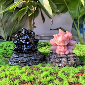 2.9“ Natural Pink Opal Nine-Tailed Fox,Quartz Fox,Crystal Fox,Crystal Animal,Fox Carving,Home Decor,Crystal Chakra,Crystal Heal,Crystal Gift