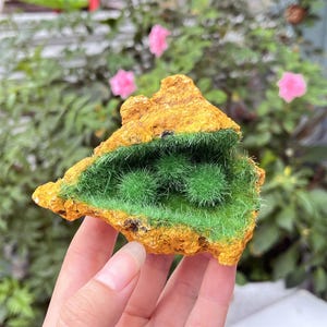 Rare gold ore Specimen,Crystal Cluster,green Raw Gemstone,Quartz Piont,Home Decor,Mineral Specimens,Crystal Collection,Crystal Gifts 1PC