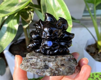 2.9“ Natural Pink Opal Nine-tailed Fox,quartz Fox,crystal Fox