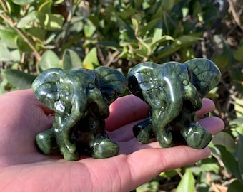 2“ Natural Green Jade Elephant,Quartz Elephant,Crystal Elephant,Elephant Sculpture,Home Decor,Mineral Specimen,Crystal Chakra,Crystal Gift