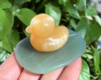 2,7" natuurlijke gele calciet eend, kwarts eend, kristallen eend, eend sculptuur, dierenkristal, woondecoratie, kristal genezen, kristallen geschenken