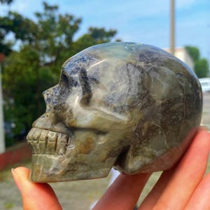 4.1&quot; Natural Volcano Agate Skull,Agate Geode Skull,Crystal Skull,Reiki Healing,Crystal Collection,Mineral Specimen,Crystal Gifts,Home decor