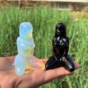 Natural Obsidian/Opalite Yoga Goddess Body Model,Quartz Crystal Body,Crystal Sculpture Energy,home decoration,Festival Crystal Gifts 1PC