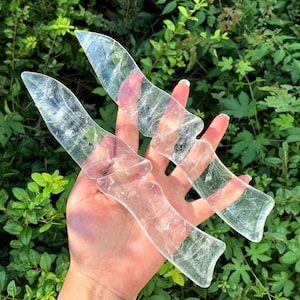8.2&quot; Natural Clear Quartz Knife,Quartz Crystal Knife Carving,Halloween Gifts,Mineral Specimen,Home Decor,Reiki Healing,Crystal Gifts 1pc