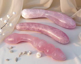 Natural Rose Quartz Massage Stick,Reiki Healing Crystal Beauty Massage Wand,Gifts For Her
