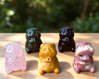 Natural Crystal Capybara Figurine, Mixed Gemstone Capybara Statue, Witchy Desk Decor, Crystal Animal Gift for Collectors 1pc