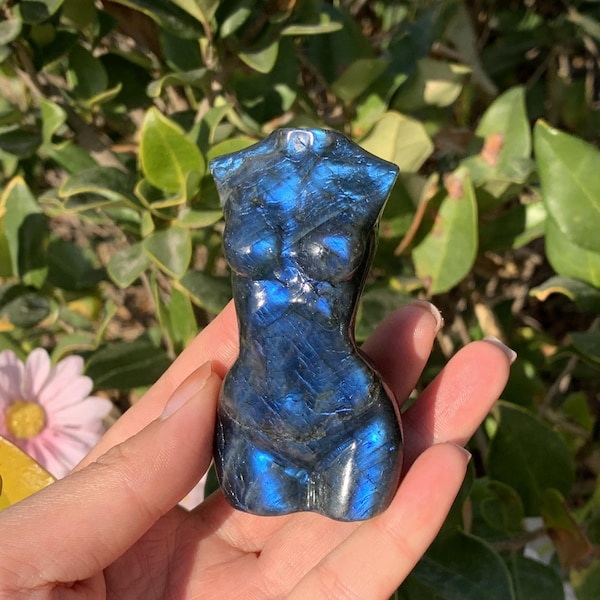 3" Labradorite Goddess Statue: Hand Carved Crystal Sculpture