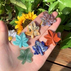 1.2‘’ Natural Mix Quartz Crystal Leaf,Gemstone Leaf,Crystal Leaf Carving,Crystal Plant,Mineral Specimen,Home Decor,Reiki Heal,Crystal Gifts