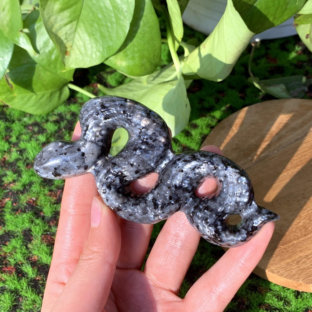 4.2“ Natural Larvikite Snake,quartz Snake,crystal Snake,snake Sculpture ...