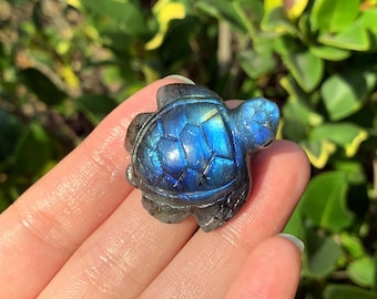 1.4&quot; Natural Labradorite Turtle,Quartz Turtle,Crystal Turtle Carving,Mineral Specimen,Home Decor,Reiki Healing,Crystal Gifts