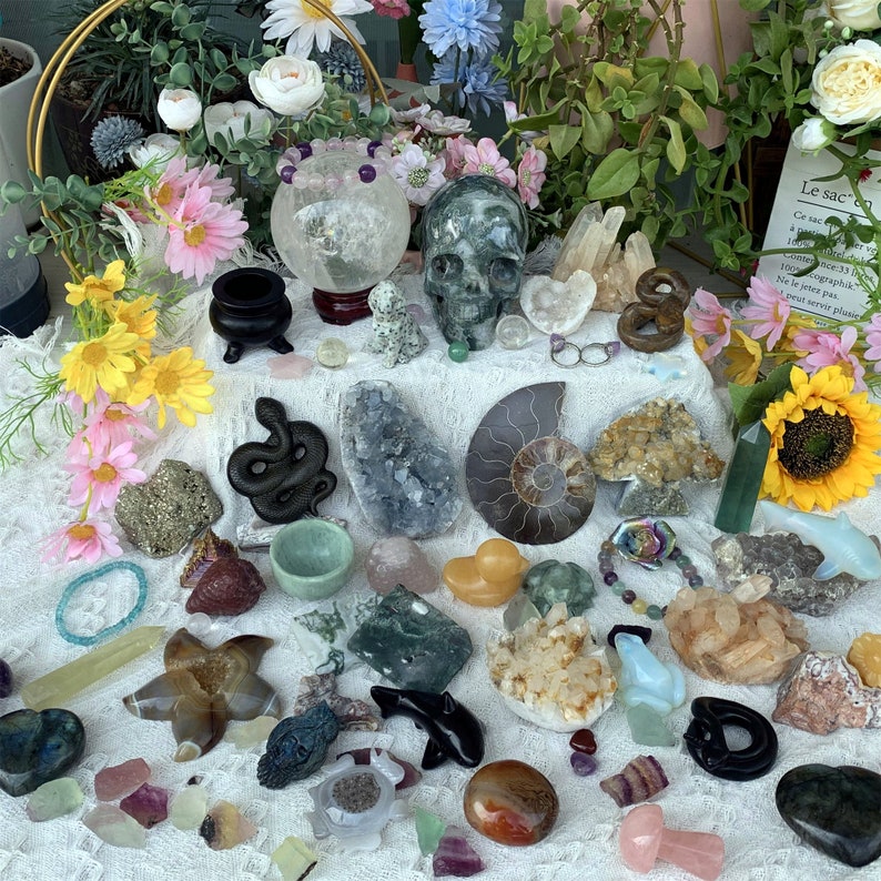 50% off, today onlyMystery Box, Mystery Lucky Scoop, Lucky Crystal, Crystal Set, Rocks and Minerals, Crystal Gift Box,Surprise Crystal image 2