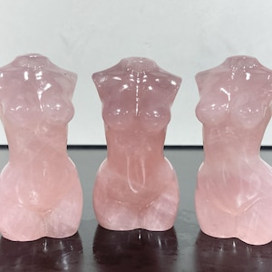 1PC 3&quot; Natural Hand Rose Quartz Goddess Model,Quartz Crystal Body,Crystal Heal,Crystal Energy,Crystal Sculpture,Reiki Heal,Crystal Gifts