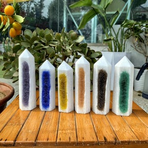 Natural White Jade Tower Point,Crystal Tower,Gemstone Tower,Crystal Obelisk Wand,Chakra Tower,Polished Crystal,Quartz obelisk,Home Decor