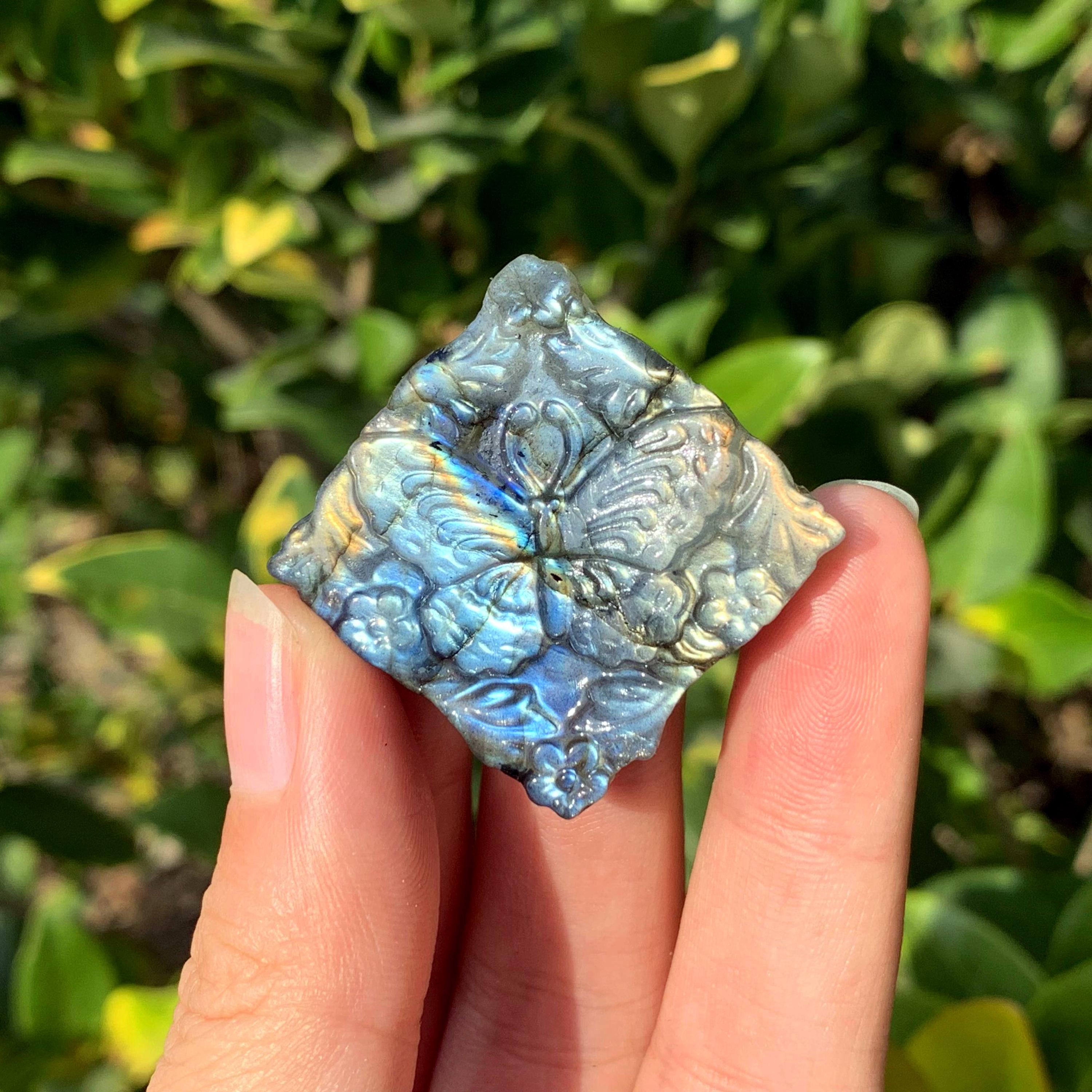 1.1" Natural Labradorite Butterfly,Quartz Butterfly,Crystal Butterfly Carving,Mineral Specimen,Home Decor,Reiki Healing,Crystal Gifts