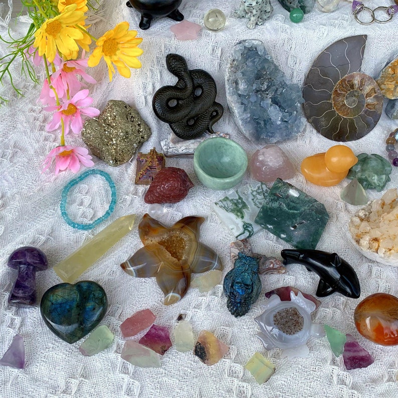 50% off, today onlyMystery Box, Mystery Lucky Scoop, Lucky Crystal, Crystal Set, Rocks and Minerals, Crystal Gift Box,Surprise Crystal image 3
