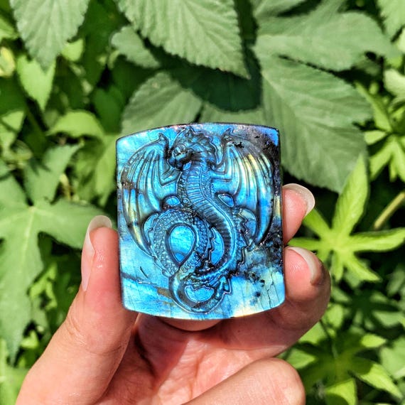 1.8" Natural labradorite Fly Dragon,Quartz Crystal Dragon,Home Decor,Reiki Healing,Crystal Gifts 1pc