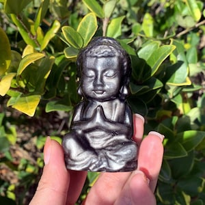 3“ Natural Silver Obsidian Buddha,Crystal Buddha,Quartz Buddha,Buddha Sculpture,Crystal Heal,Mineral specimen,Crystal Gift,Home Decor 1pc
