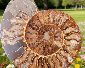 Timeless Ammonite Fossil from Earth’s Depths,Polished Fossil Slices,Reiki Healing,Decoration Gifts 1PC