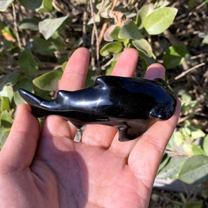 3.8&quot; Natural Obsidian Shark,Quartz Shark,Crystal Shark,Crystal Animal,Crystal Fish,Crystal Heal,Home decor,Crystal Sculpture,Crystal Gifts