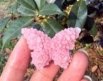 Natural Pink Opal Flower Butterfly Carving , Hand Carved Crystal Butterfly, Reiki healing,Home decoration gifts