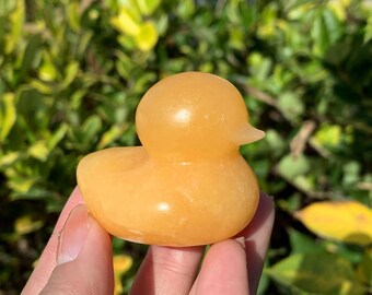 1.9“ Natural Yellow Calcite Duck,Quartz Duck,Crystal Duck,Duck Sculpture,Home Decoration,Mineral Specimens,Reiki Heal,Crystal Gift 1pc