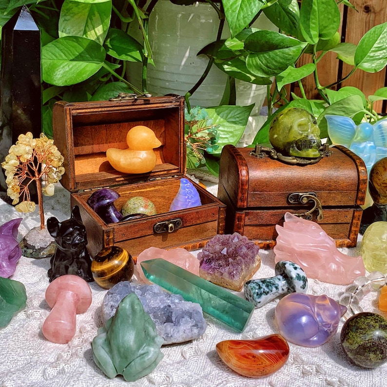 Caixa de Cristais da Sorte: Coleção de Cristais Naturais, Decoração para Casa imagem 3