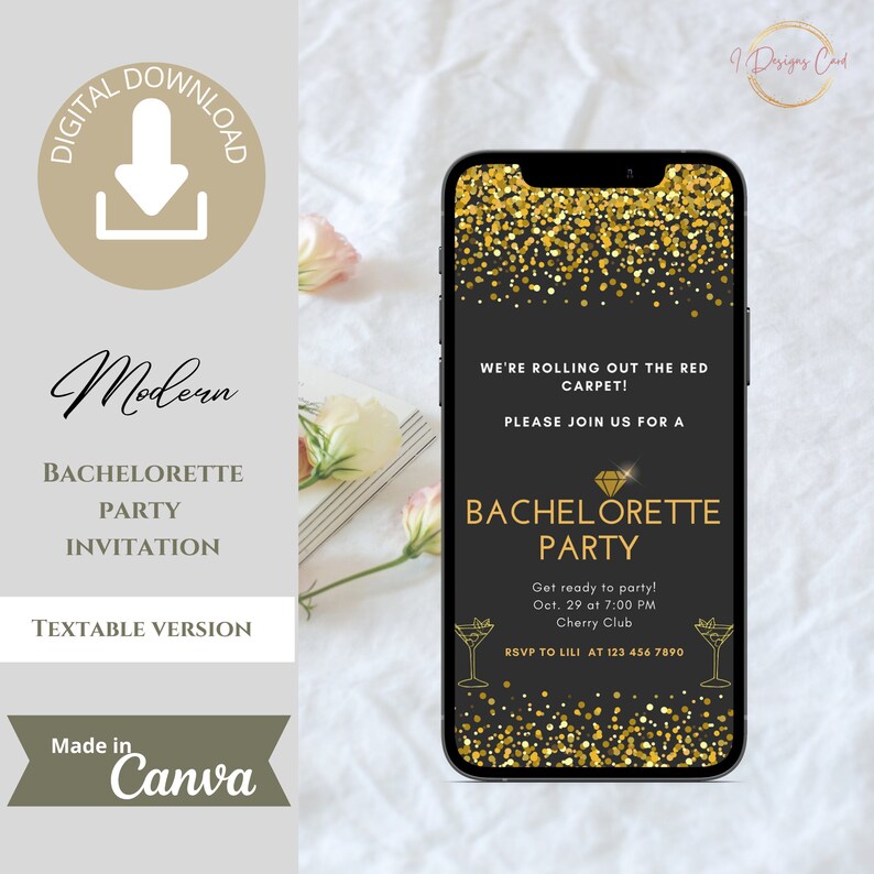 Bachelorette Party Editable Digital Invitation Weekend Etsy