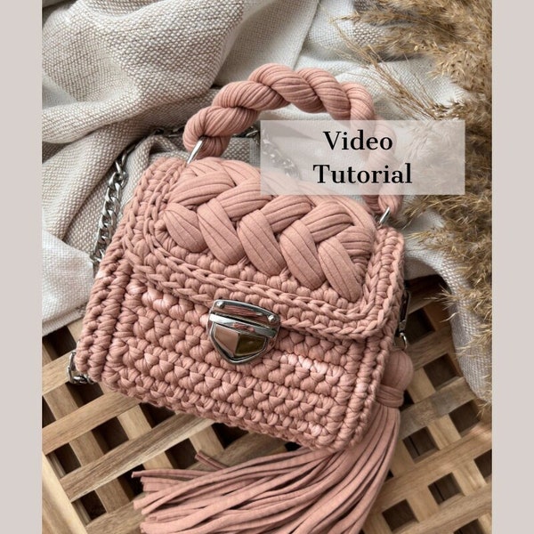 Crochet bag pattern, step by step video tutorial, diy crafts and projects, handmade accessories, marshmallow bag, puff stitch instructions,