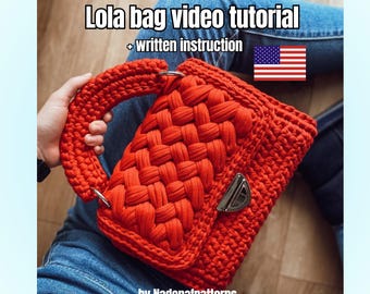 Crochet bag pattern, detailed video tutorial, step by step pattern, high fashion diy crocheted purse, do it yourself handmade craft project