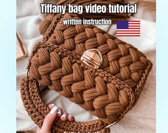 Crochet bag video tutorial, marshmallow bag crochet pattern, handmade fashion accessories, diy project for crocheter, step by step crafts
