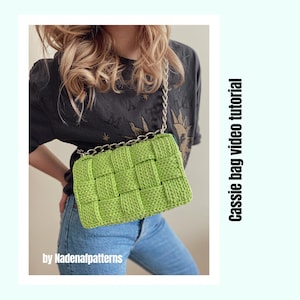 Crochet Bag Video Tutorial - T-shirt Yarn Purse, High Fashion Accessories, DIY project, Designer Inspired, Checkered Bag, Analog Hobbies