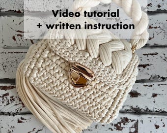 Modello per borsa all'uncinetto, tutorial video passo dopo passo