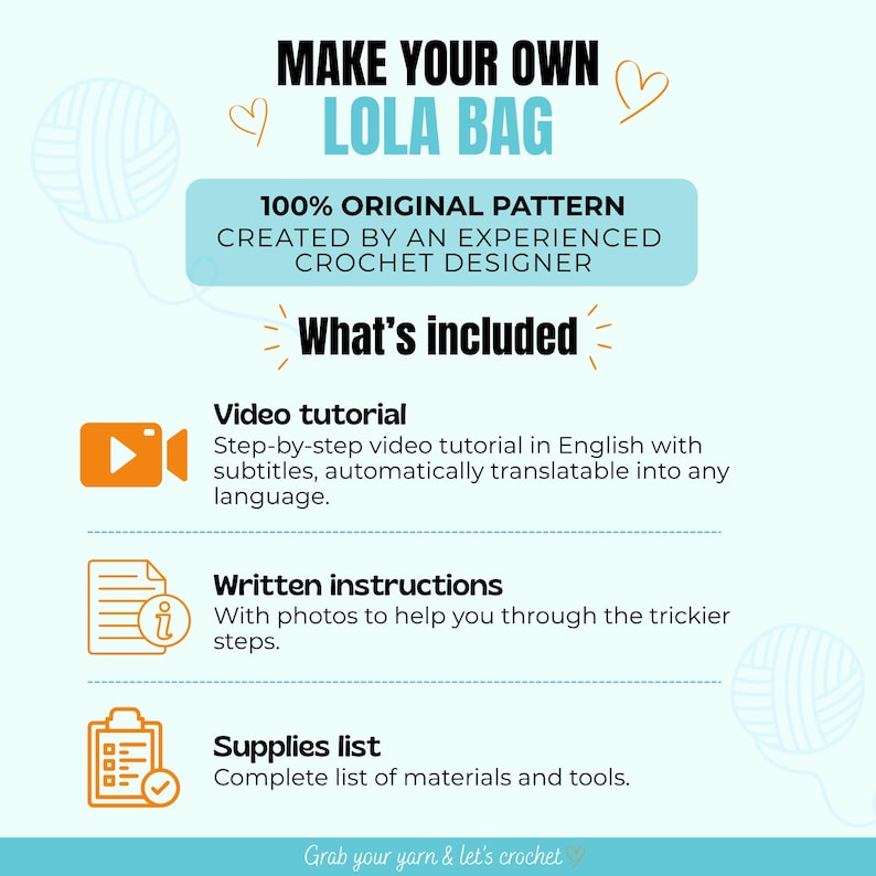 Haakpatroon voor een tas, gedetailleerde videotutorial, stapsgewijs patroon, trendy doe-het-zelf gehaakte tas, handgemaakte handtas, Engelstalig PDF-bestand afbeelding 2