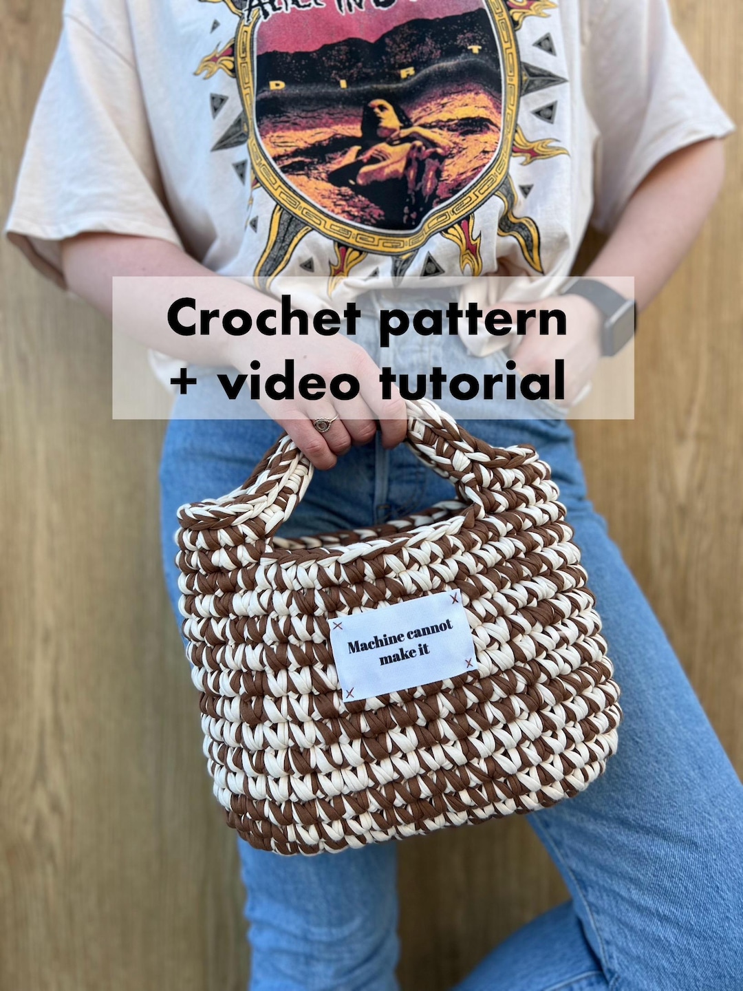 Chunky Crochet Bag Pattern: Beginner-friendly T-shirt Yarn Handbag ...