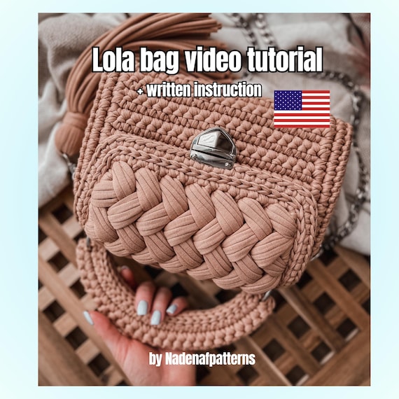 Crochet Bag Pattern, Detailed Video Tutorial, Step by Step Pattern, High Fashion DIY Crochet Purse, Handmade Handbag, English PDF