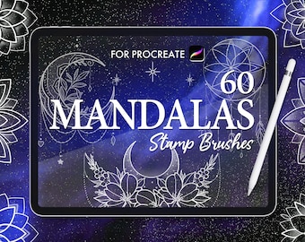Procreate Mandala Tattoo Stamps 60, Ornamental Drawing Brushes