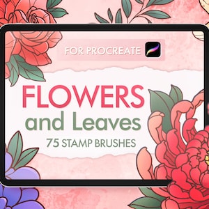 Floral Procreate Stamps, Tradtional Tattoo, Flowers Brushes, Procreate Floral Stamps, Tattoo Flower Peony, Leaves Brushes, Roses Brushes