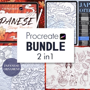 Japanese Traditional tattoo, Procreate Stamp brushes, Japanese Procreate, Japanese Procreate Brushes