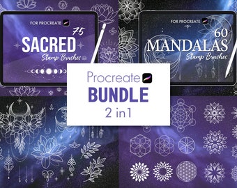 Procreate Mandala Tattoo Stamps: 130+ Sacred Geometry Brushes