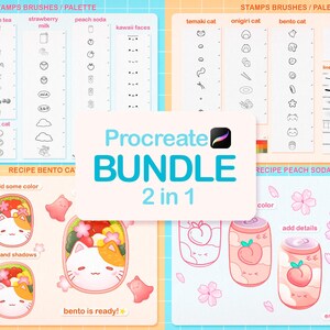 Procreate Pinsel Anime, Anime Procreate Stempel, Kawaii Pinsel, Anime Food Stamps, süße Pinsel, Japanischer Procreate Stempel, Sakura Stempel Bild 2